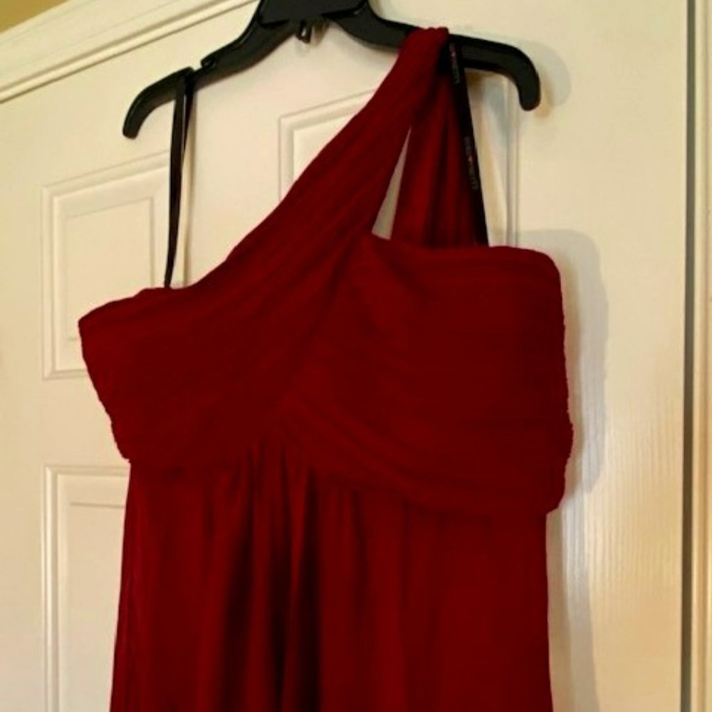 Ever-Pretty Womens Plus Size One Shoulder Ruched Chiffon Long Dress